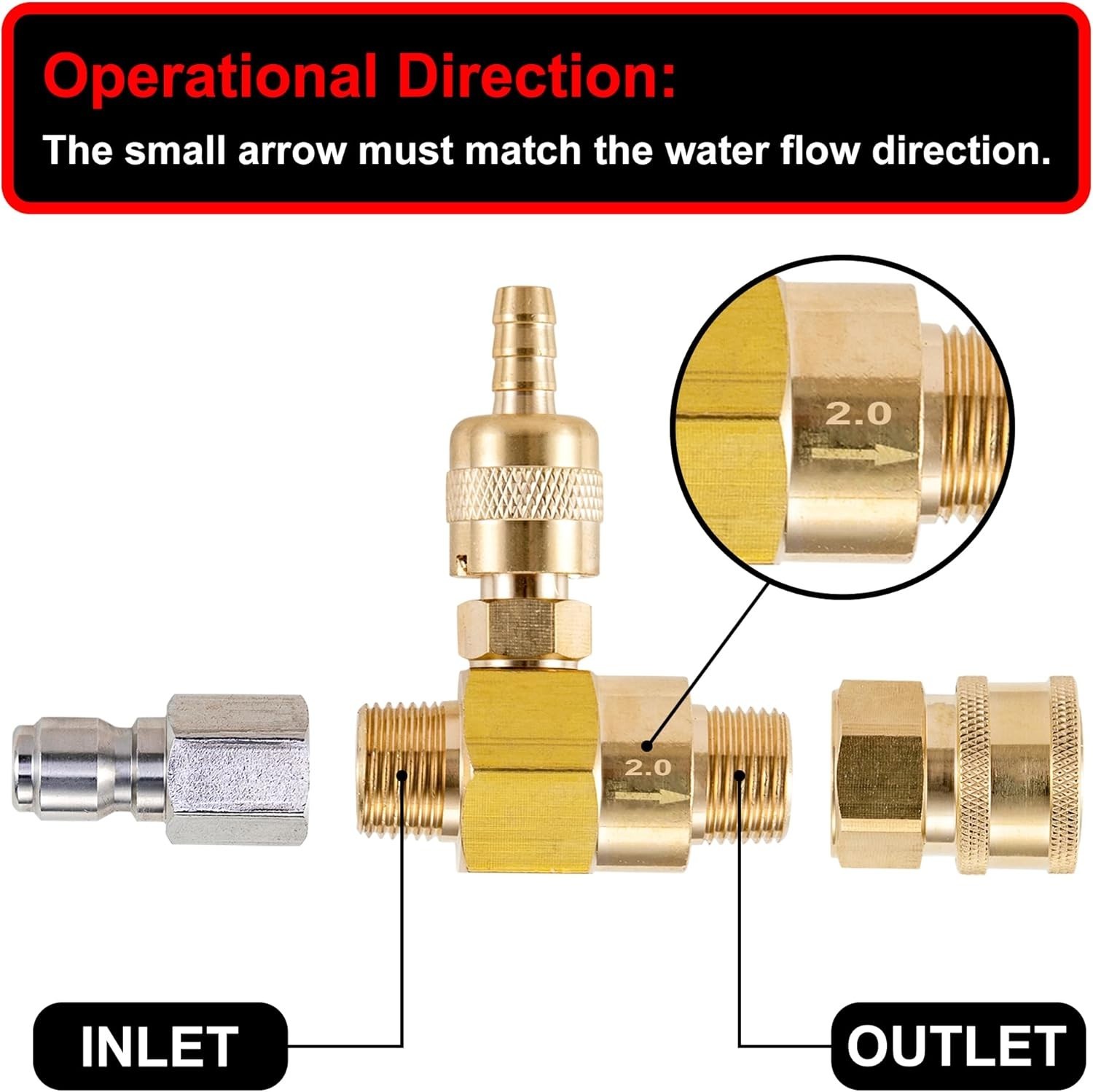 Downstream Injector for Pressure Washer Power Washer Chemical Injector Kit Soap