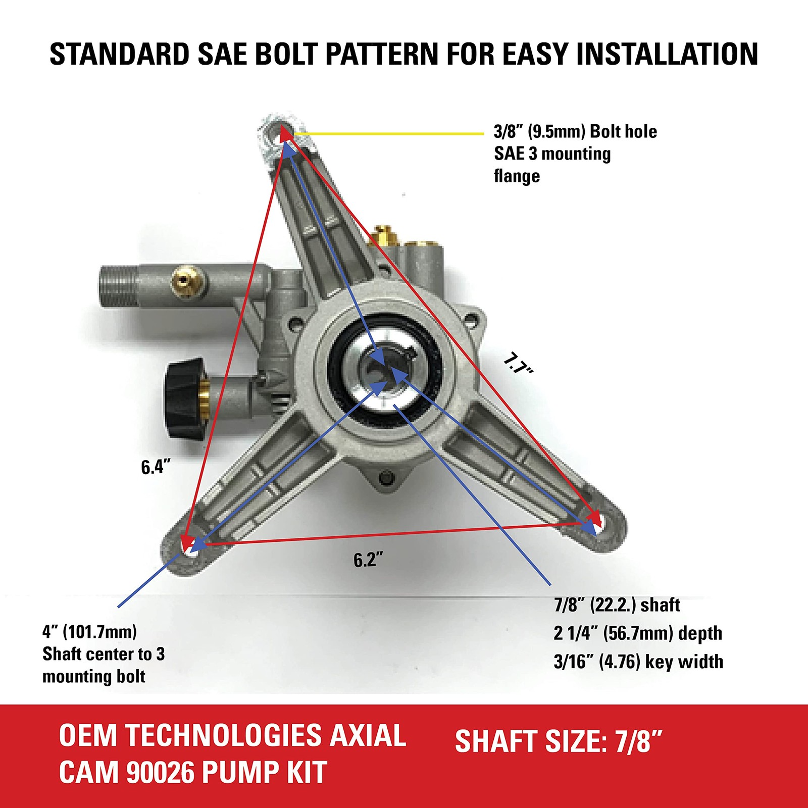 3000 PSI Replacement Pump for Gas Pressure Washers Easy Install Durable Service