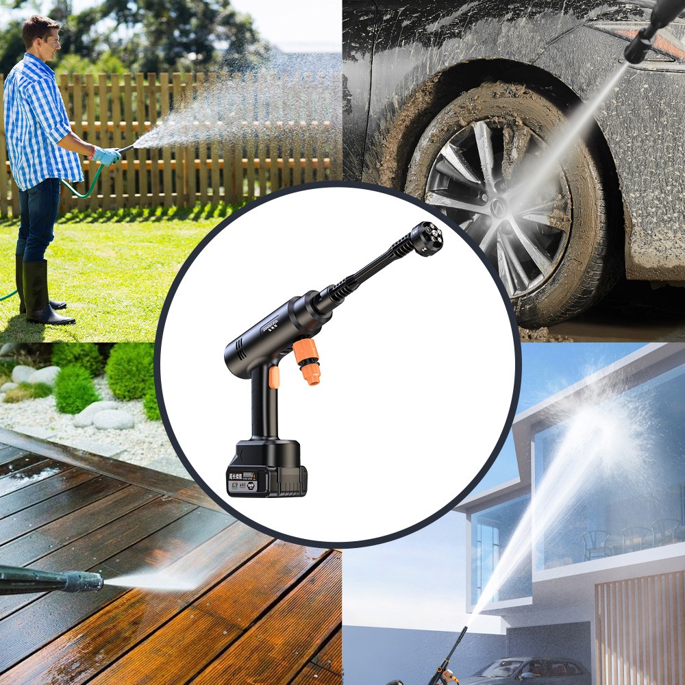 300W Car Wash Water Gun Electric Car Wash Tool Portable Wireless Washing Machine