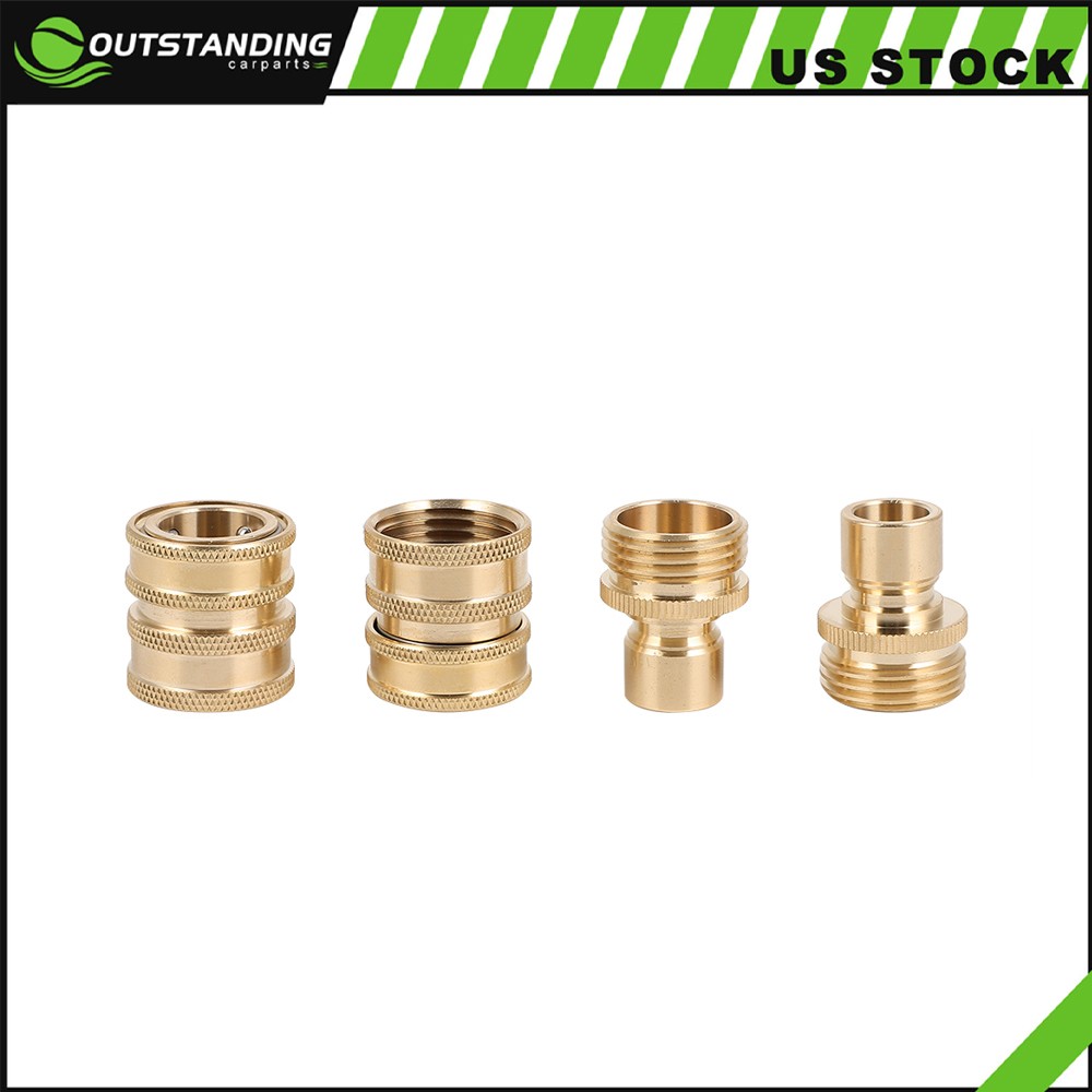 3/4 Inch Garden Hose Quick Connect Water SOLID Brass Female Male Connector Set