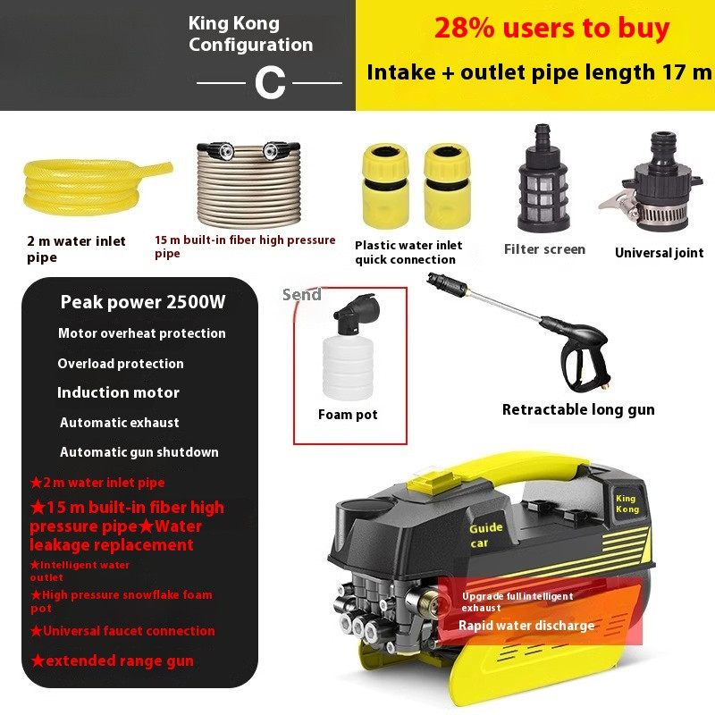 Portable Watering Machine Car Washer High Power Automatic Shut-off Gun Stops