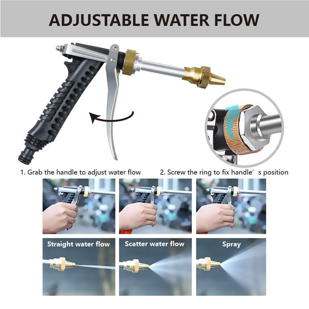 12V 120W Dual Pump 200PSI Super Pressure Car Yard Electric Wash Gun Power Washer