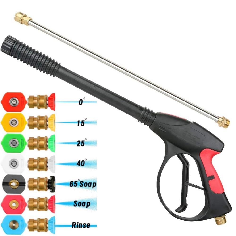 High Pressure Car Power Washer Spray Gun Wand Lance Nozzle Tips Kit 4000PSI …
