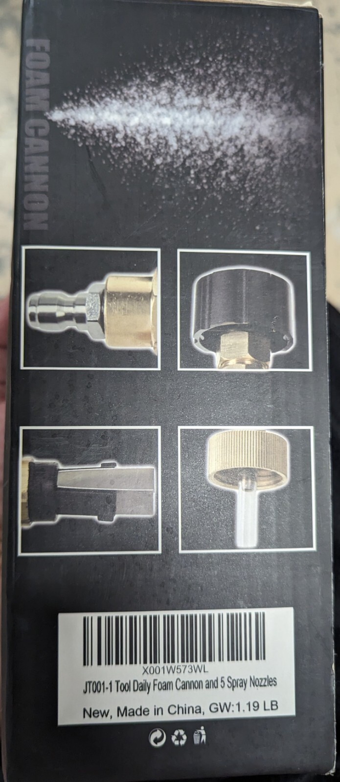 Tool Daily Foam Cannon with 1/4 Inch Quick Connector, 1 Liter, 5 Pressure Washer
