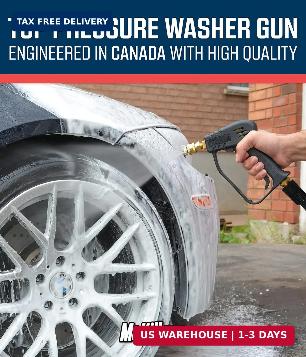 McKillans® Short Pressure Washer Gun with Replacement M22 Inlet – High Pressure