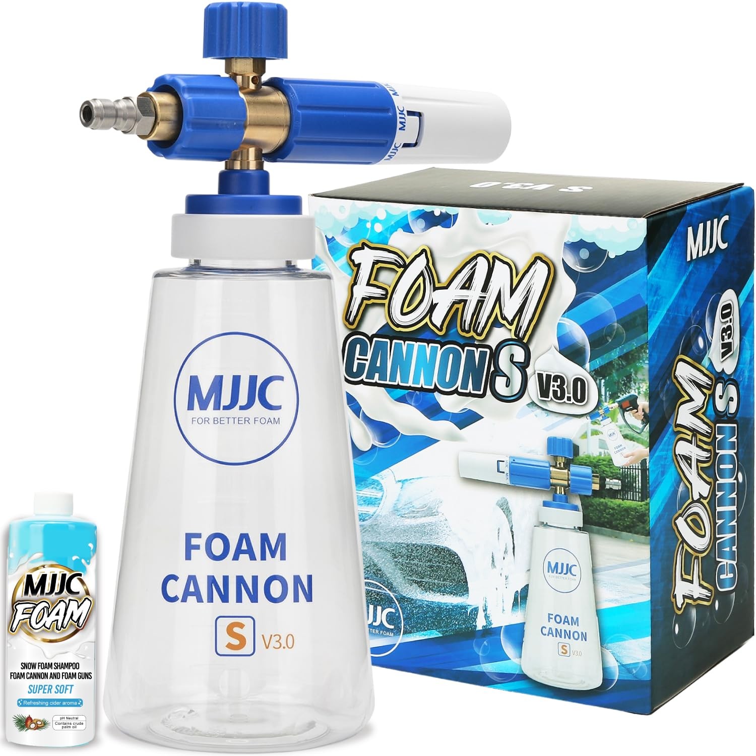 MJJC Foam Cannon S V3.0 Thicker Snow Foam Technology with 1/4 Inch Quick Conn…