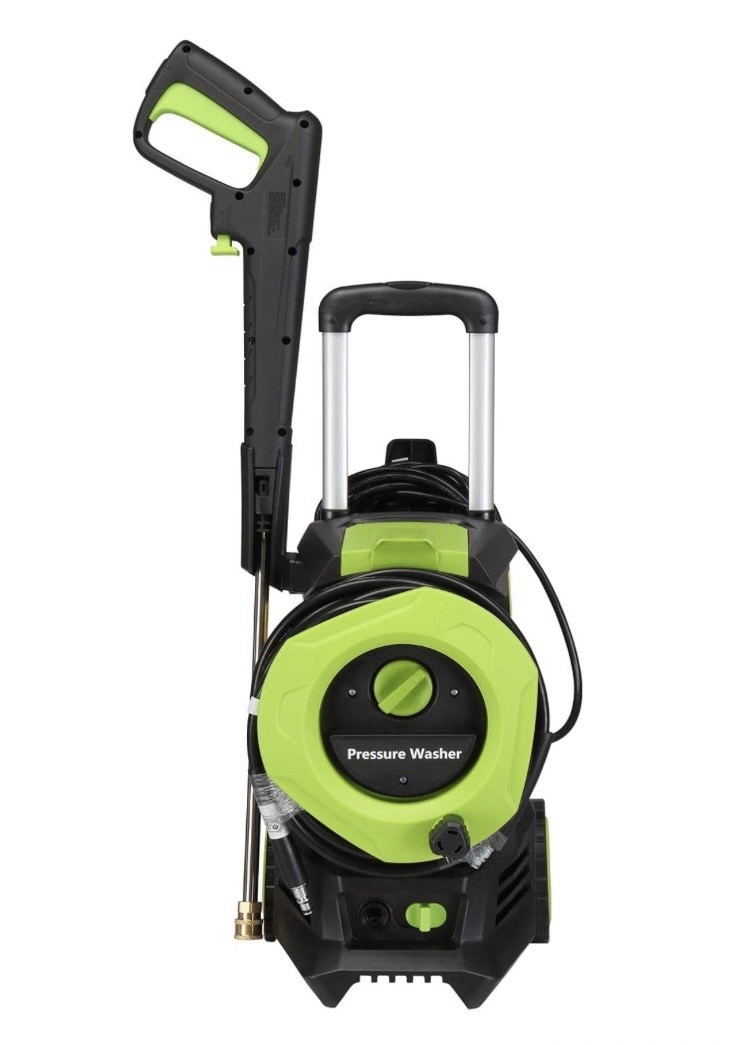 Green 2000 Watt Pressure Washer w/ 4 Interchangeable Nozzles & Soap Bottle New