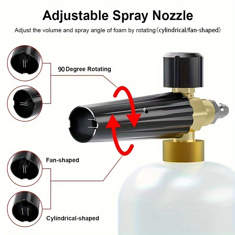 1/4″ Snow Foam Washer Gun Car Wash Soap Lance Cannon Spray Pressure Jet Bottle