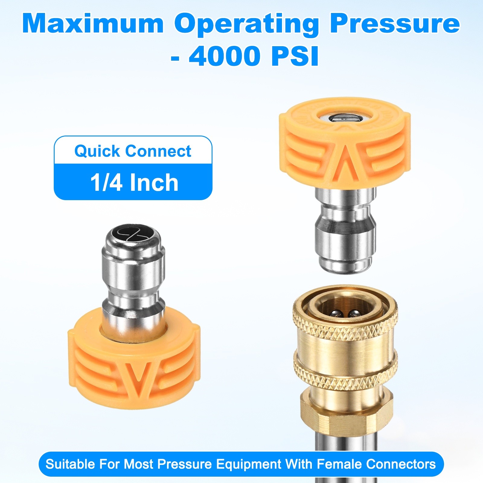5-Pack Pressure Washer Nozzle Set with Holder, Multi-Degree, Orifice 4.0