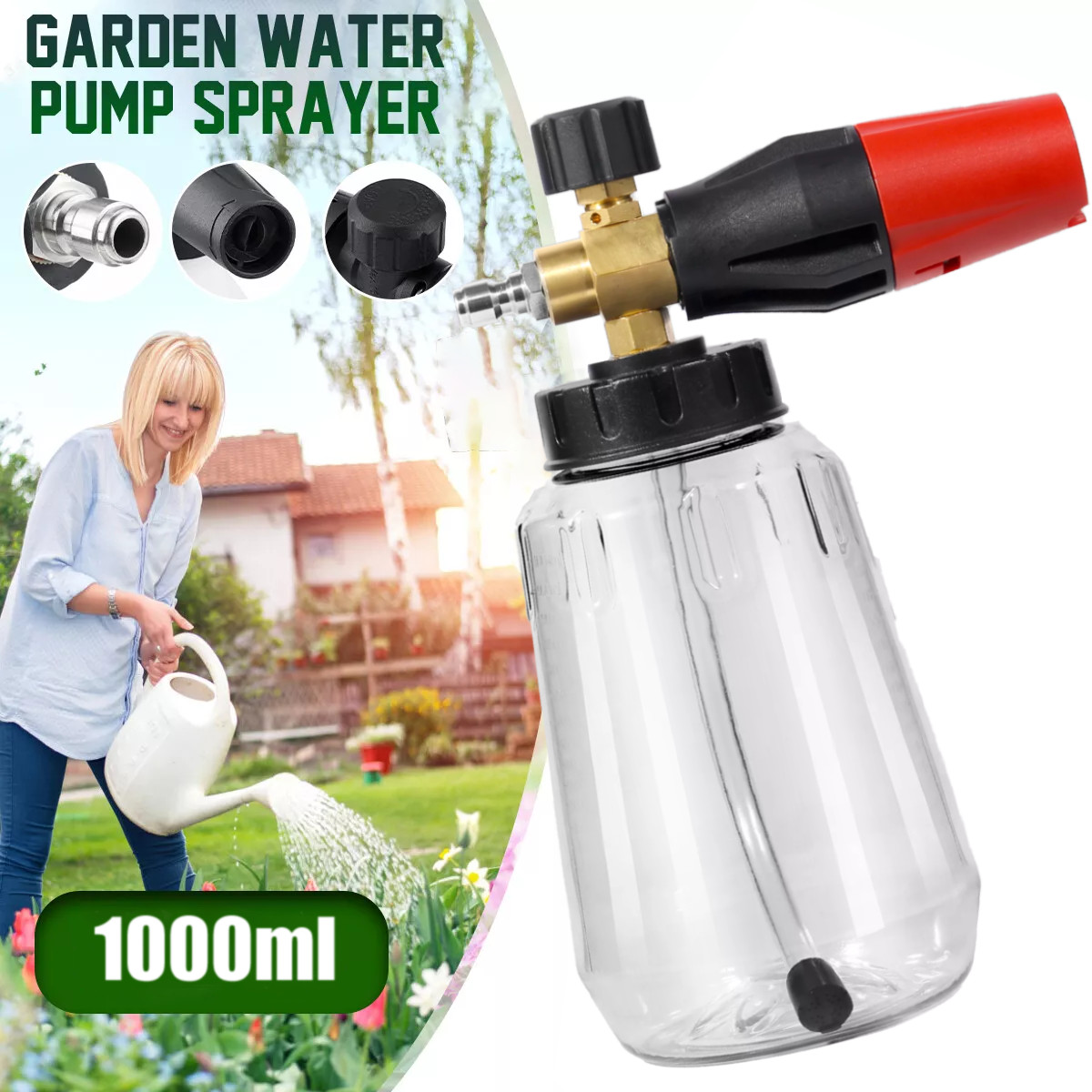 Car Cleaning Wash Pressure Washer Snow Foam Lance Cannon Sprayer Gun Soap Bottle