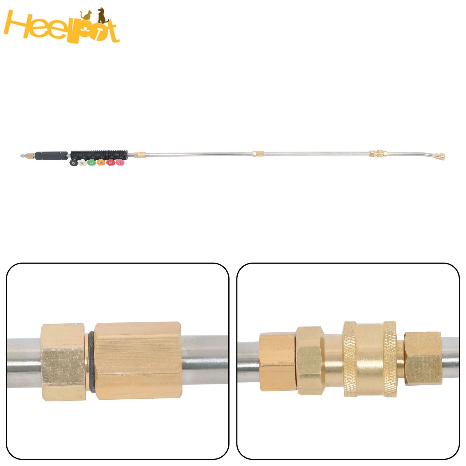 9 Pack 4000 Psi High Pressure Water Gun Extension Rod Set 1/4 Inch Quick Connect