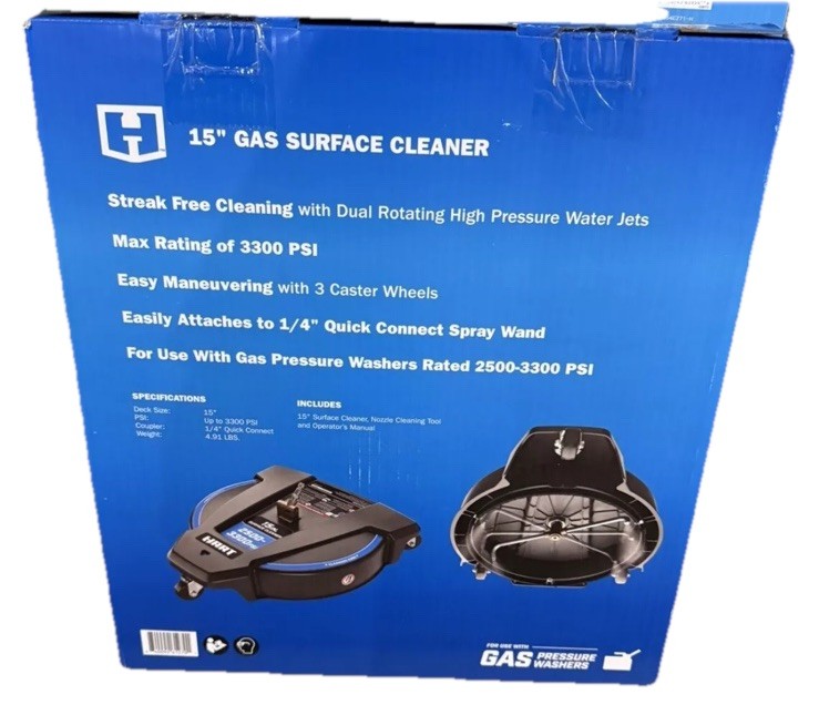 HART 15” Inch Gas Surface Cleaner Pressure Washer Broom Caster 1/4” Connector