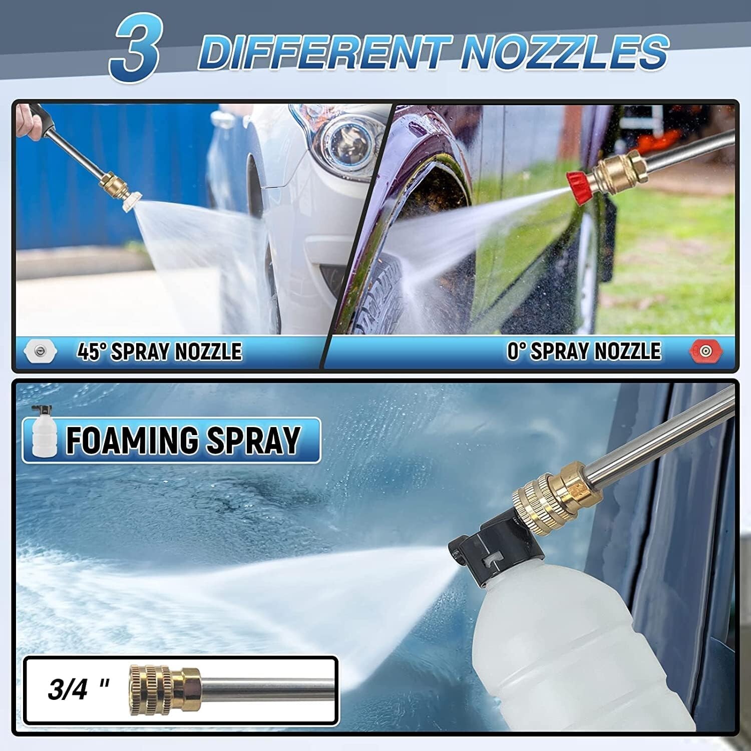 High Pressure Car Jet Wash Cleaner Water Gun 2000W 300 Bar + Battery 48V
