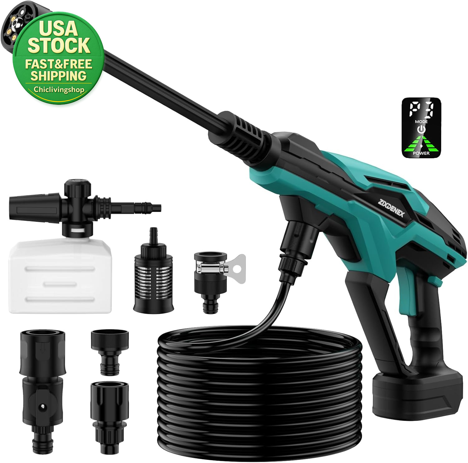 Cordless Portable Washer Makita 18V Battery 800 PSI Brushless Motor 6-In-1