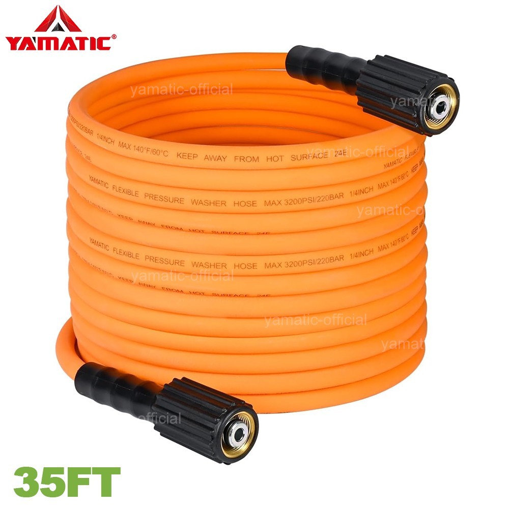 YAMATIC 3200 psi Pressure Washer Hose 1/4″ Wear Resist & Kink Resist