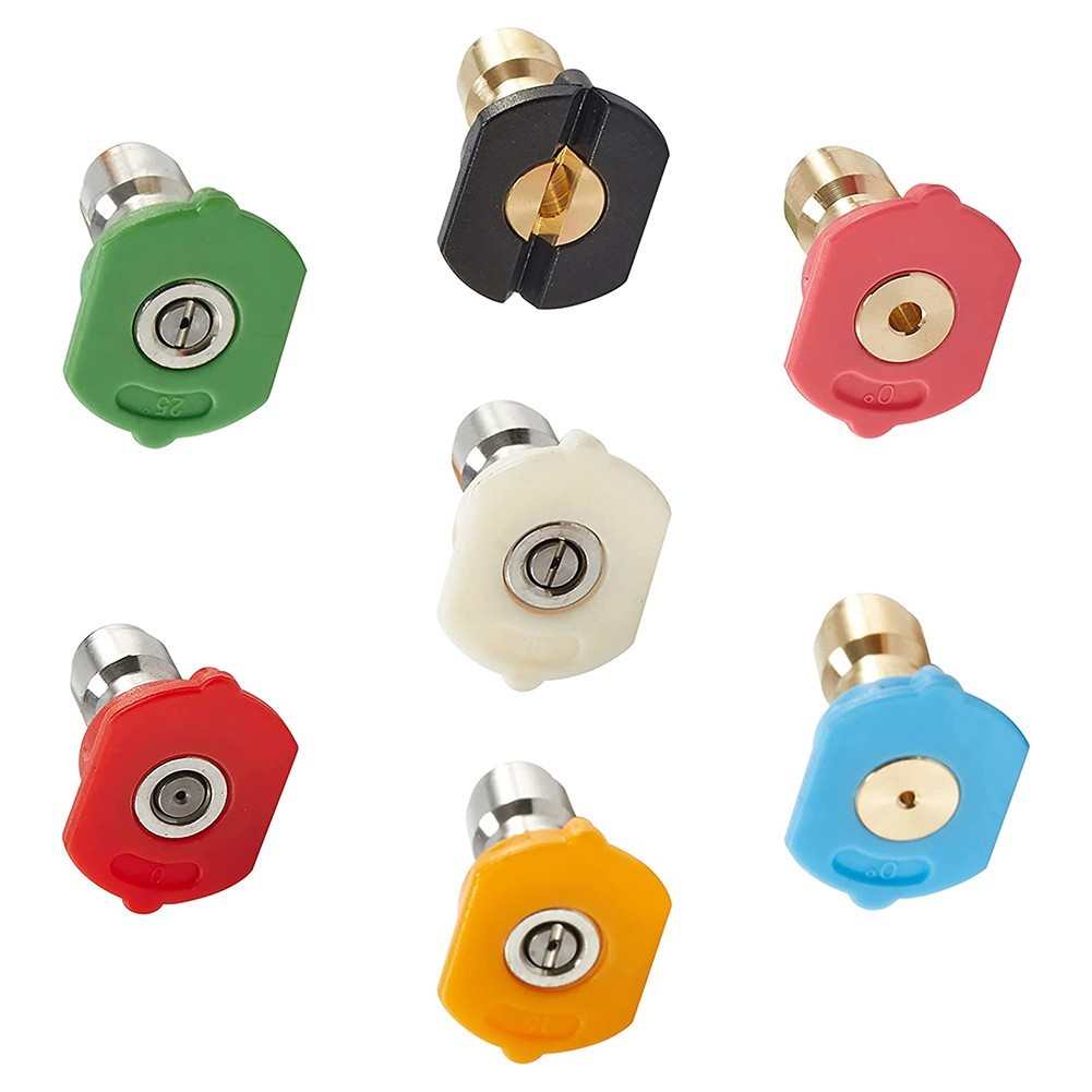 7PCS 1/4inch Pressure Washer Spray Tips Nozzles High Power Kit Quick Connect Set