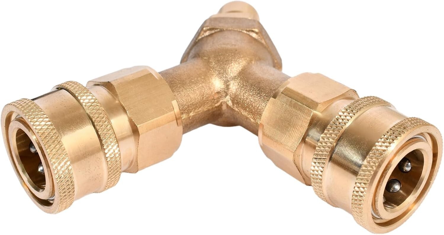 Pressure Washer Tee 3/8″ Fitting Splitter Coupler Quick Connect Power Washer