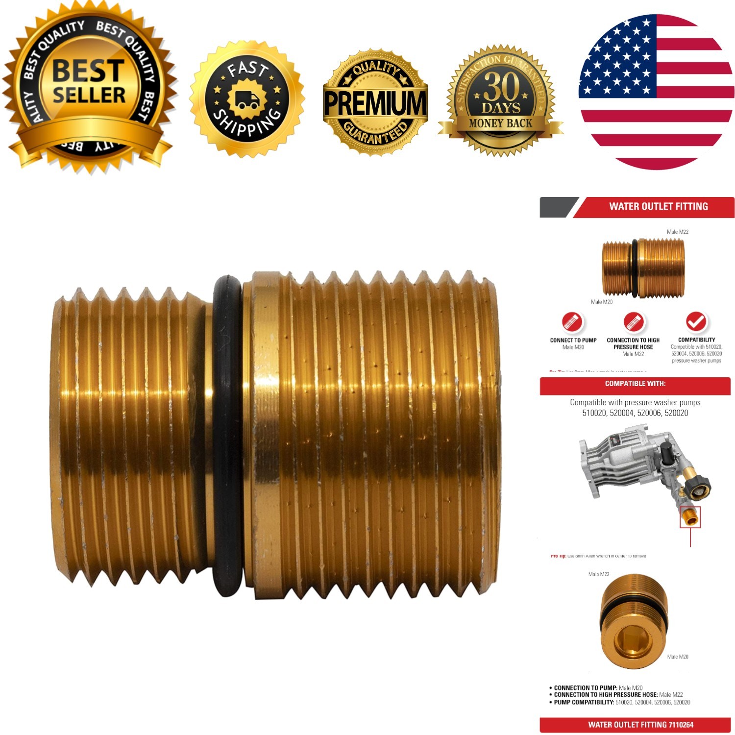 Aluminum Cleaning Water Outlet Fitting – Perfect for OEM Pressure Washer Pumps