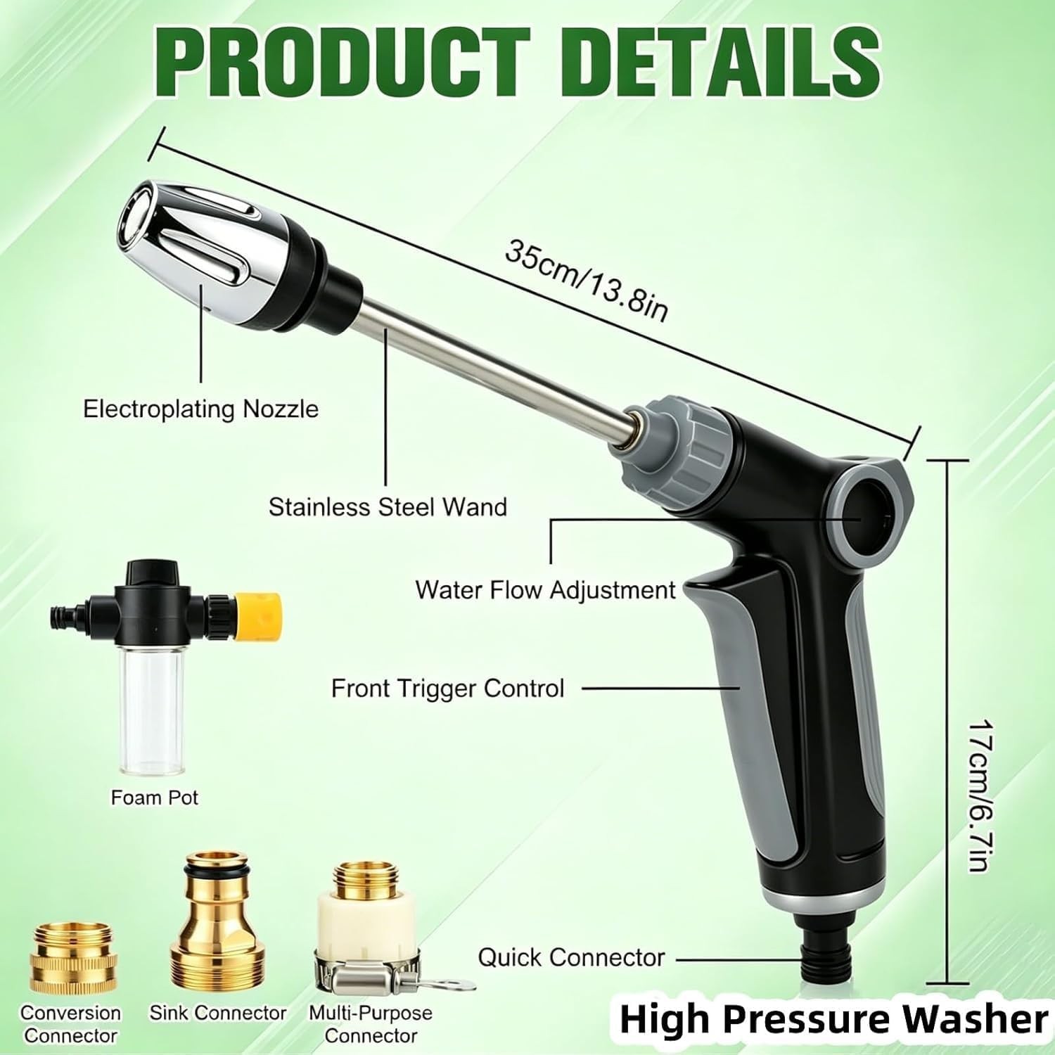 Aquoxis Cordless Cleaning Device Converts Garden Hose to Pressure Washer NEW
