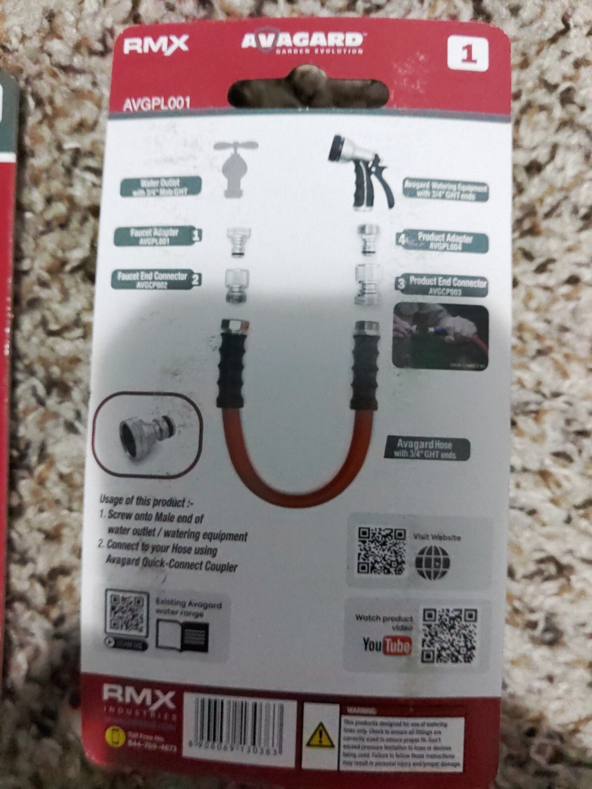 Avagard Quick Connect Plug, 3/4in. GHT Female, 500 PSI, Model# AVGPL001