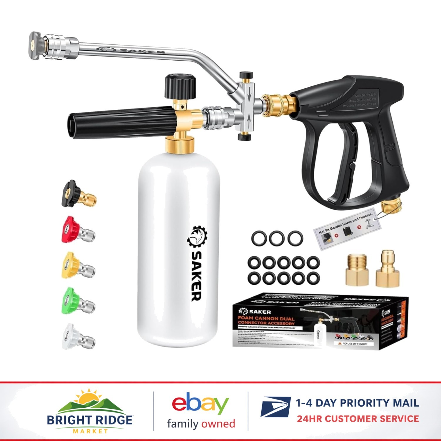 Complete Foam Cannon Accessory Set for Pressure Washers with Adapters Included
