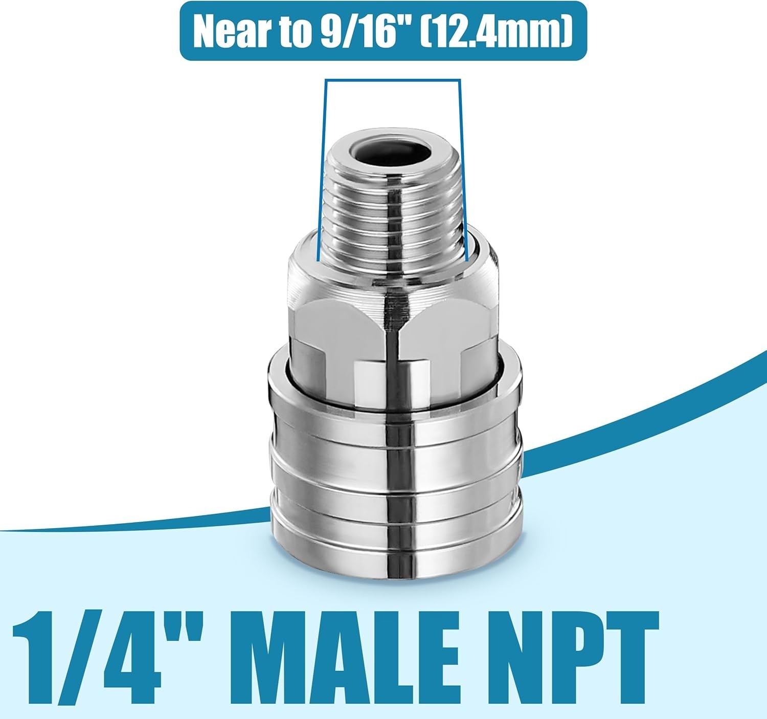 Stainless Steel 1/4″ Quick Connect Fittings for Pressure Washers – Set of 2, …