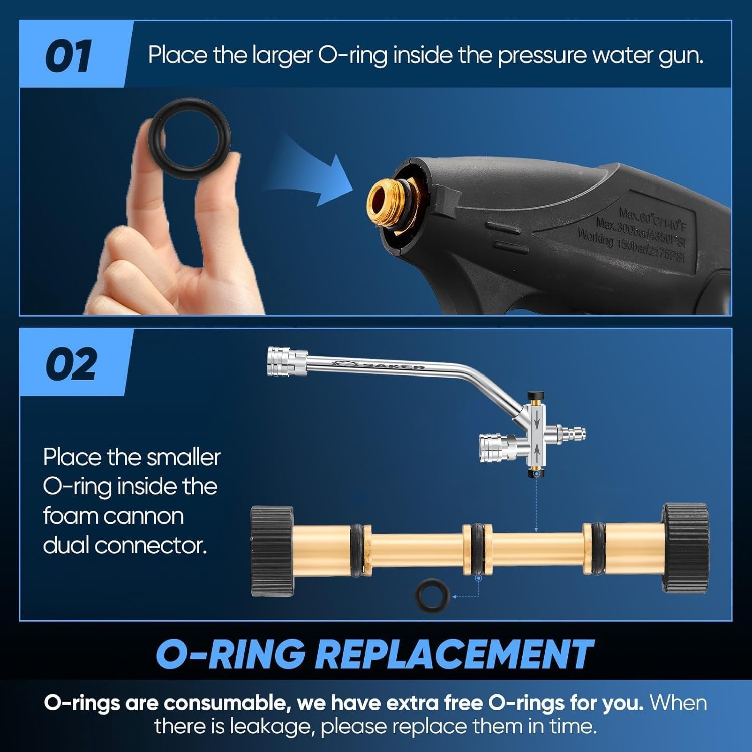 Foam Cannon Dual Connector Accessory for Pressure Washer Kit Pressure Washer Gun