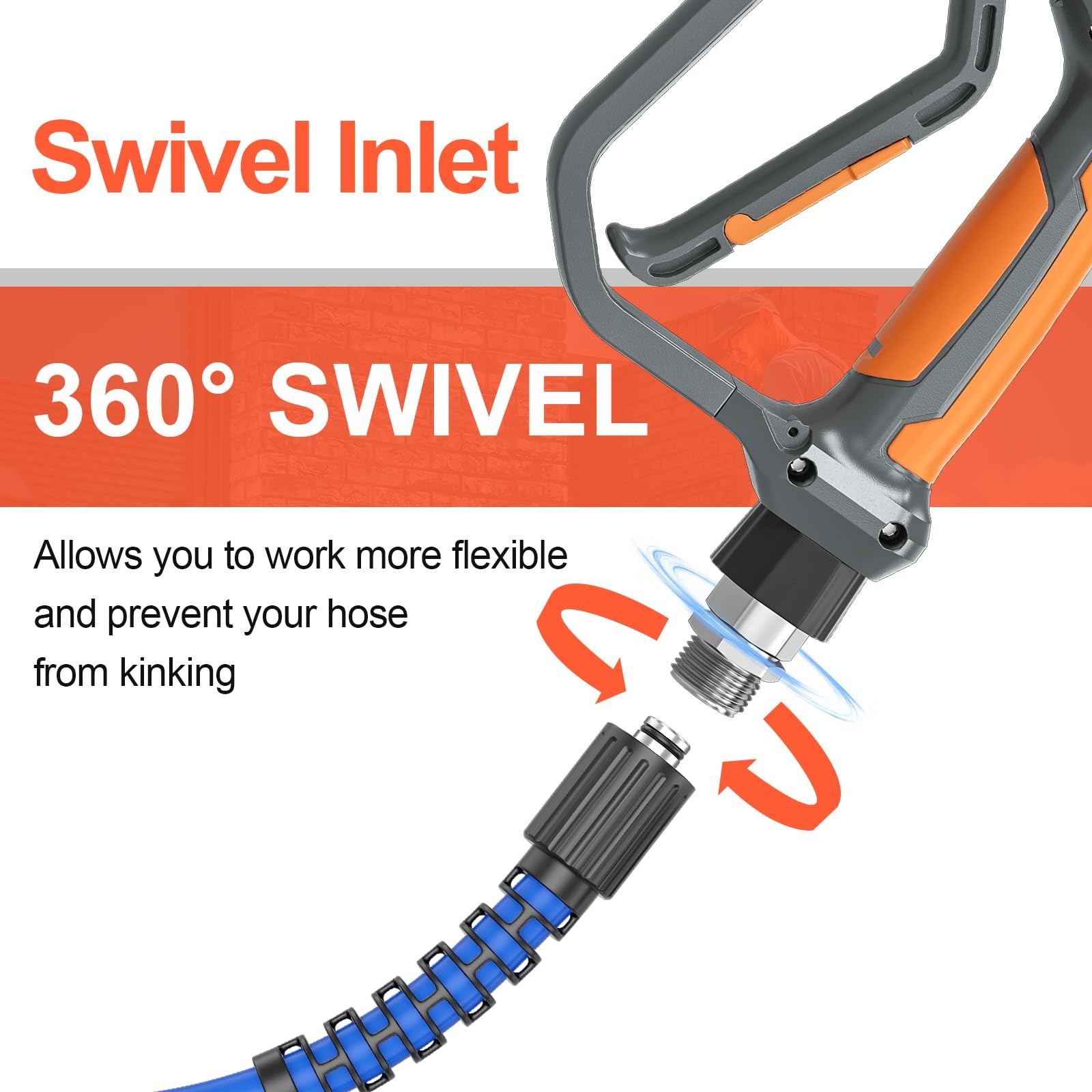 Pressure Washer Gun and Hose 3600 PSI, 50 FT Power Washer Hose, Extension Wan…