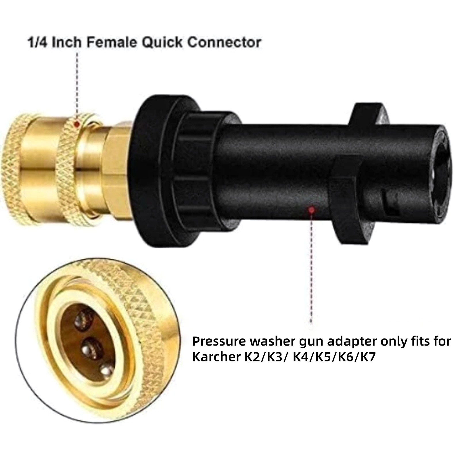 Adapter Set For Karcher K2-K7 to 1/4″ Quick Connect Nozzle Pressure Washer Lance