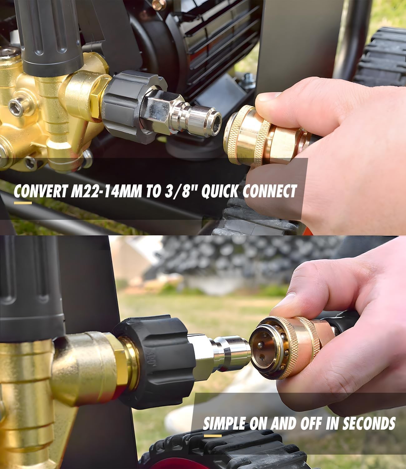 3/8″ 4800PSI Pressure Washer Hose 50FT with Swivel Quick Connect Max 248°F