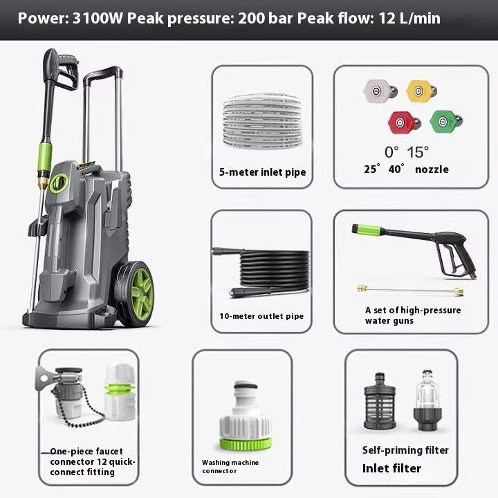 High-pressure Car Washer Household 220V Water Pump Cleaner Portable Water Gun