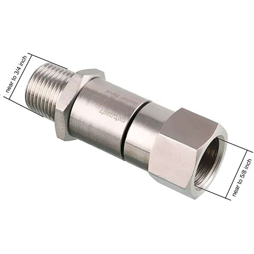 Pressure Washer Swivel, 3/8 Inch NPT-M Male Thread, 4000 PSI, Kink Free