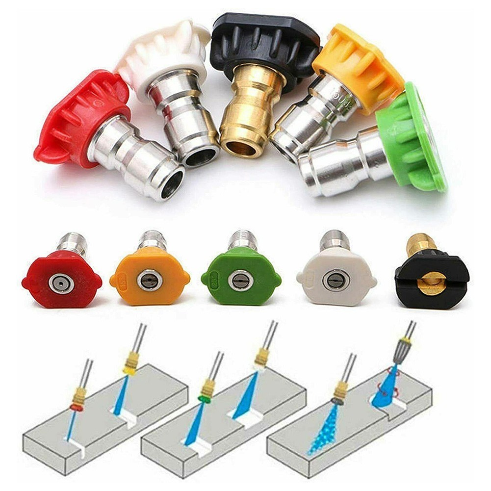 Spray Nozzle Tips 0 15 25 40 Degree 1/4” Male Thread Quick Release Set