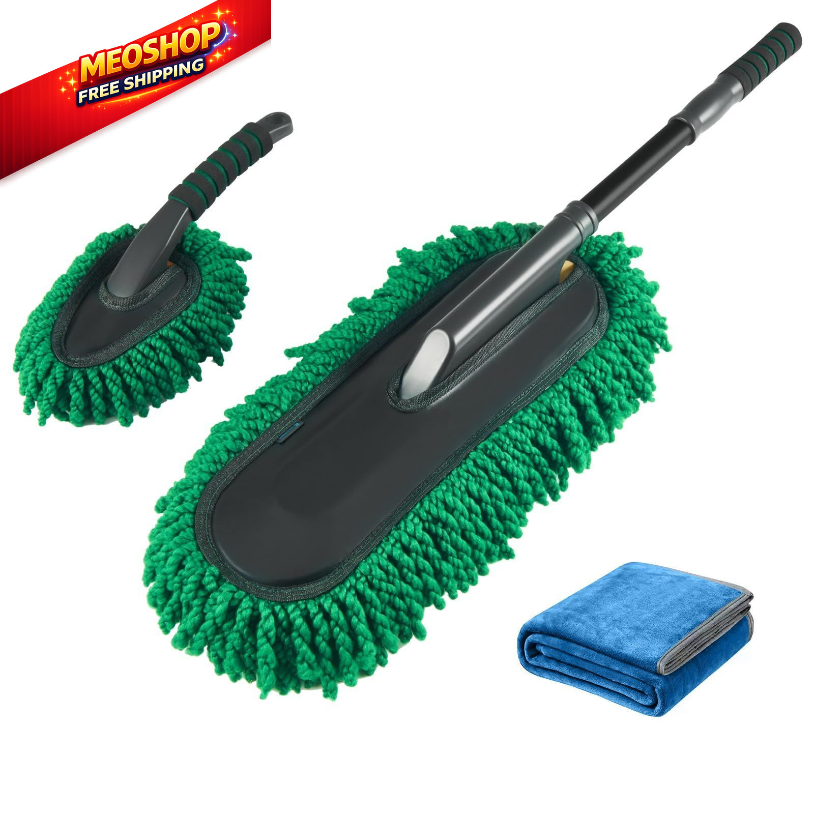 FLORICH Large Microfiber Car Duster Kit, Extendable Carduster02, Green