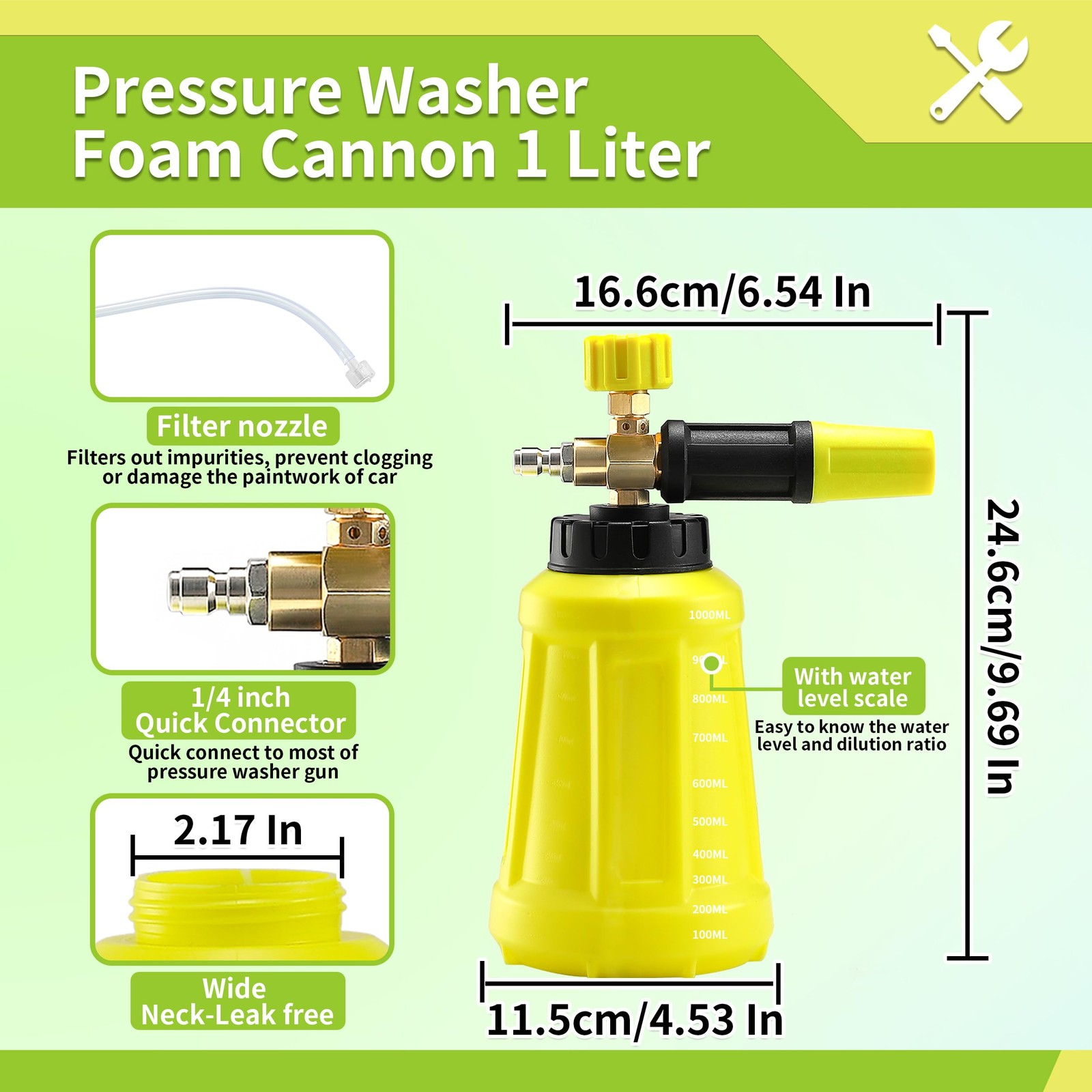 Foam Cannon, Compatible with Portland Husky Ryobi Pressure Washer