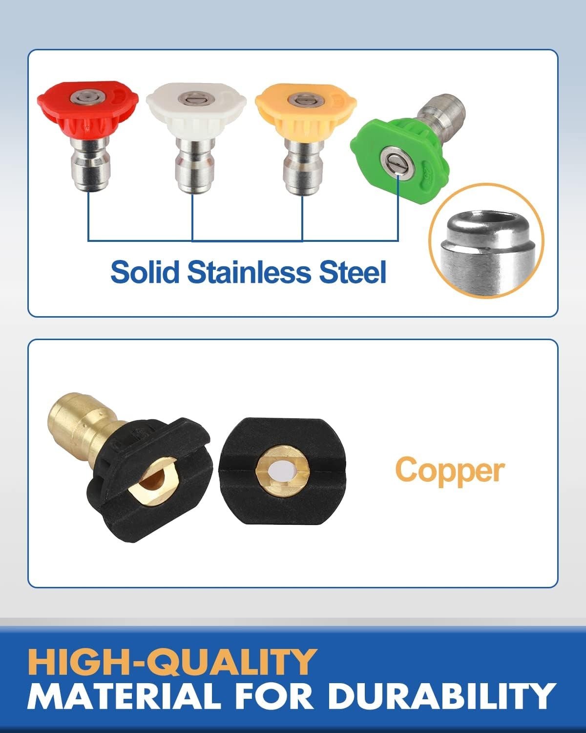Pressure Washer Nozzle Tips, 4.5 Orifice, Design Up to 5000 PSI, Multiple Deg…