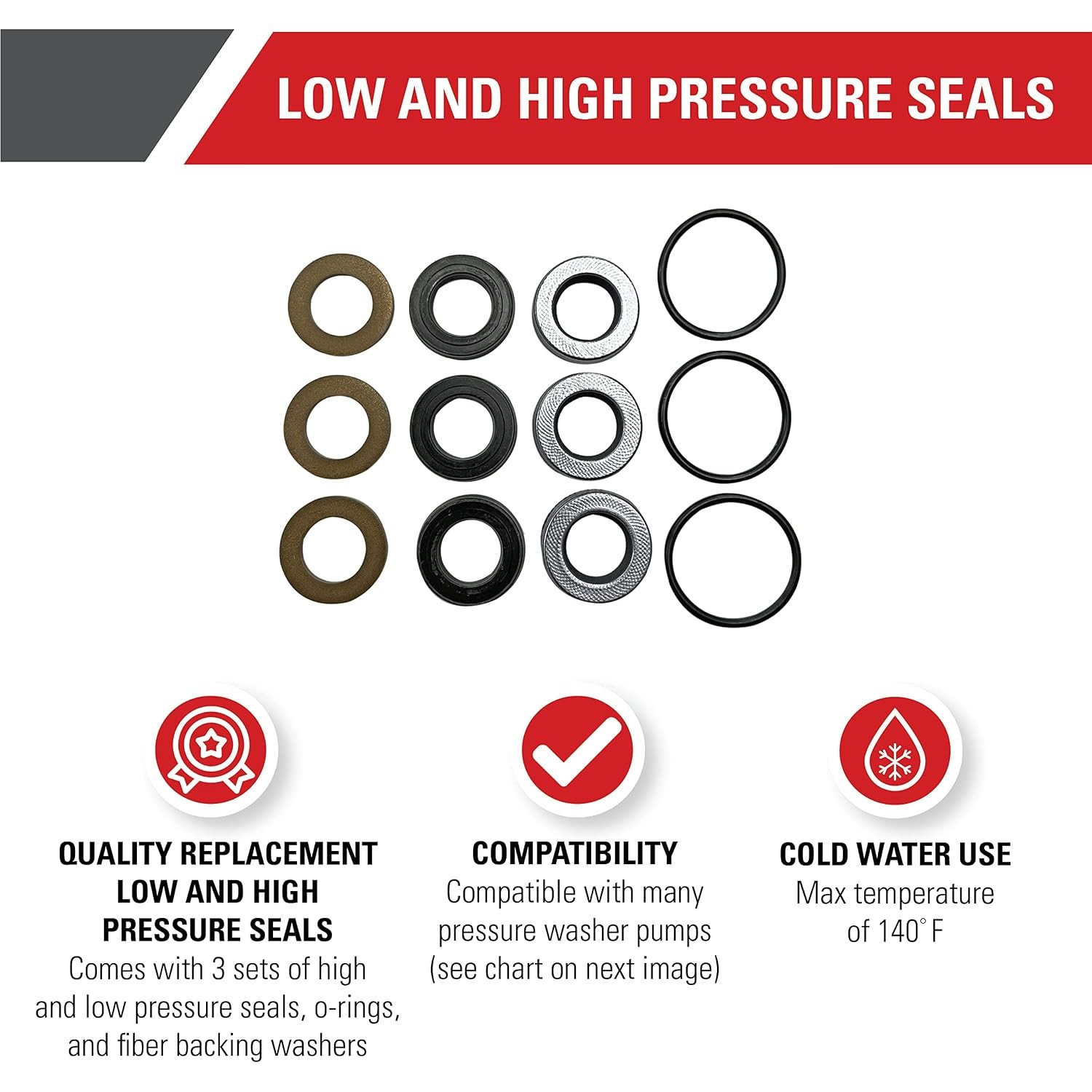 Simpson Cleaning Low & High Pressure Washer Replacement Seal Parts