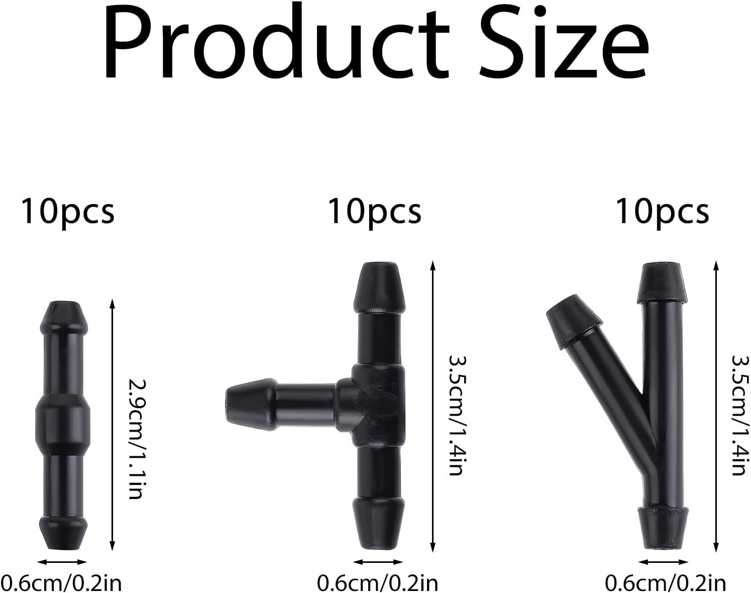 30 Pcs Windshield Wipers Hose Connectors, 2-Way + 3-Way I/T/Y 3 Type Windshield