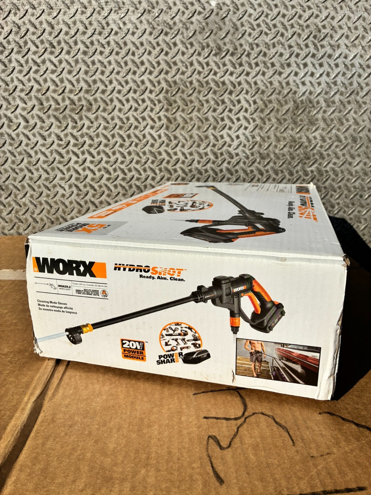 WORX WG629.2 20V Cordless Hydroshot Portable Power Cleaner W/ BATTERY & CHARGER