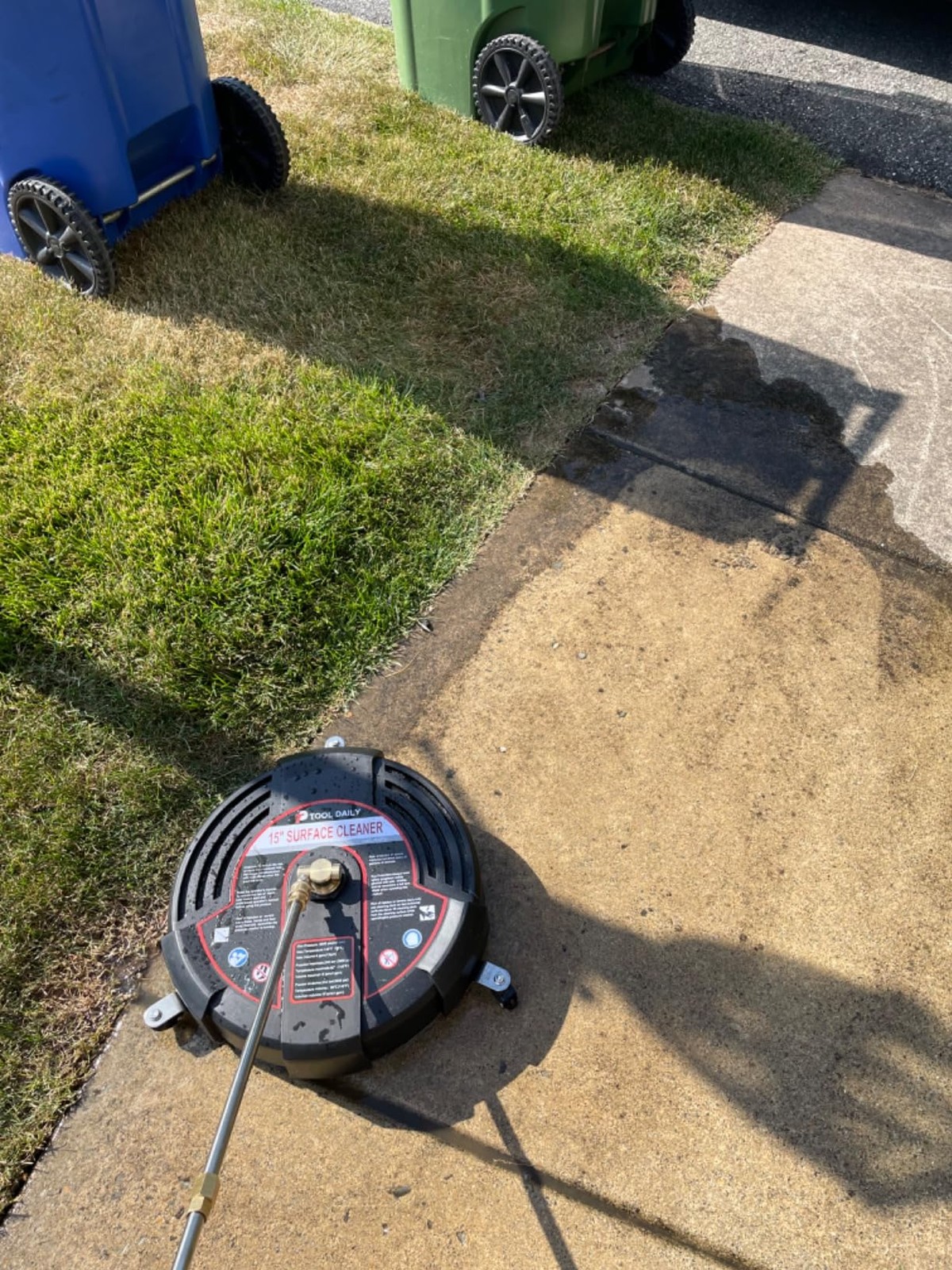 15 Inch Pressure Washer Surface Cleaner with 3 Wheels, 2 Extension Wands, Surfac