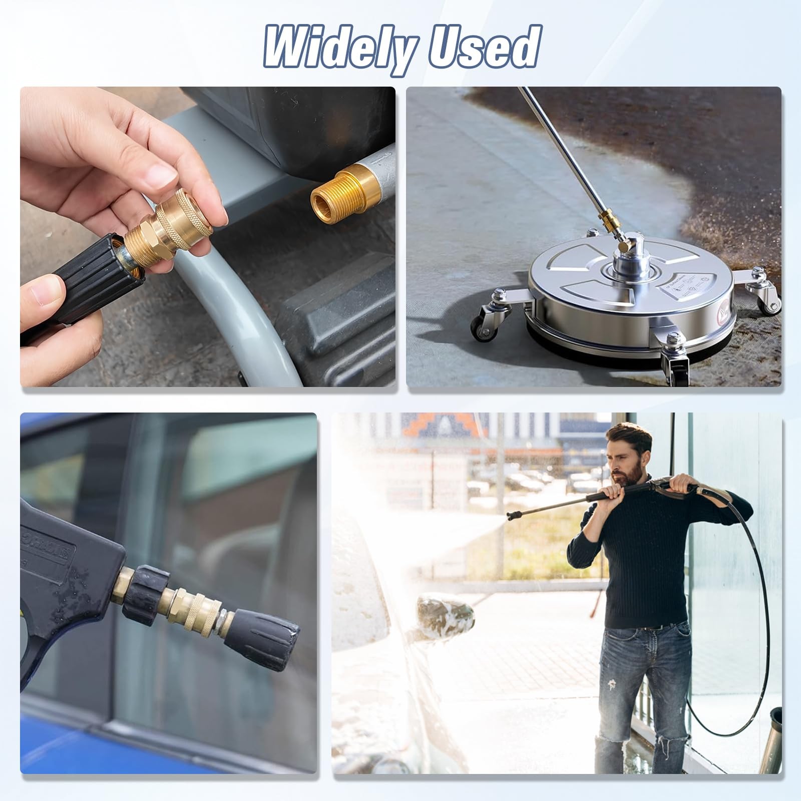 8 PCS Pressure Washer Quick Connect M2214mm To 3/8 Inch Hose Fitting Set