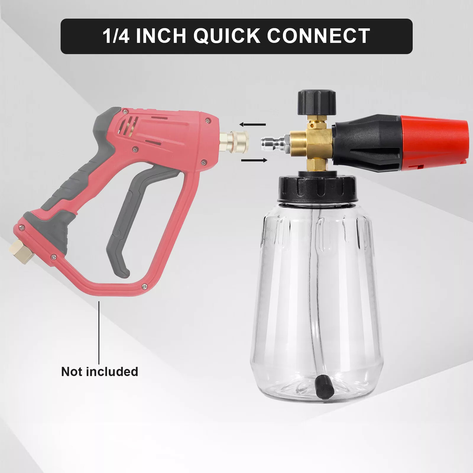4000PSI Pressure Washer Gun Car Wash Lance, 1L Cannon Spray Bottle Snow Foam