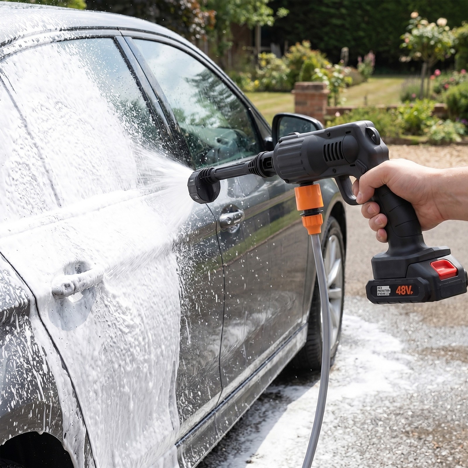 Portable Cordless Electric High Pressure Water Spray Gun Car Washer Cleaner Tool