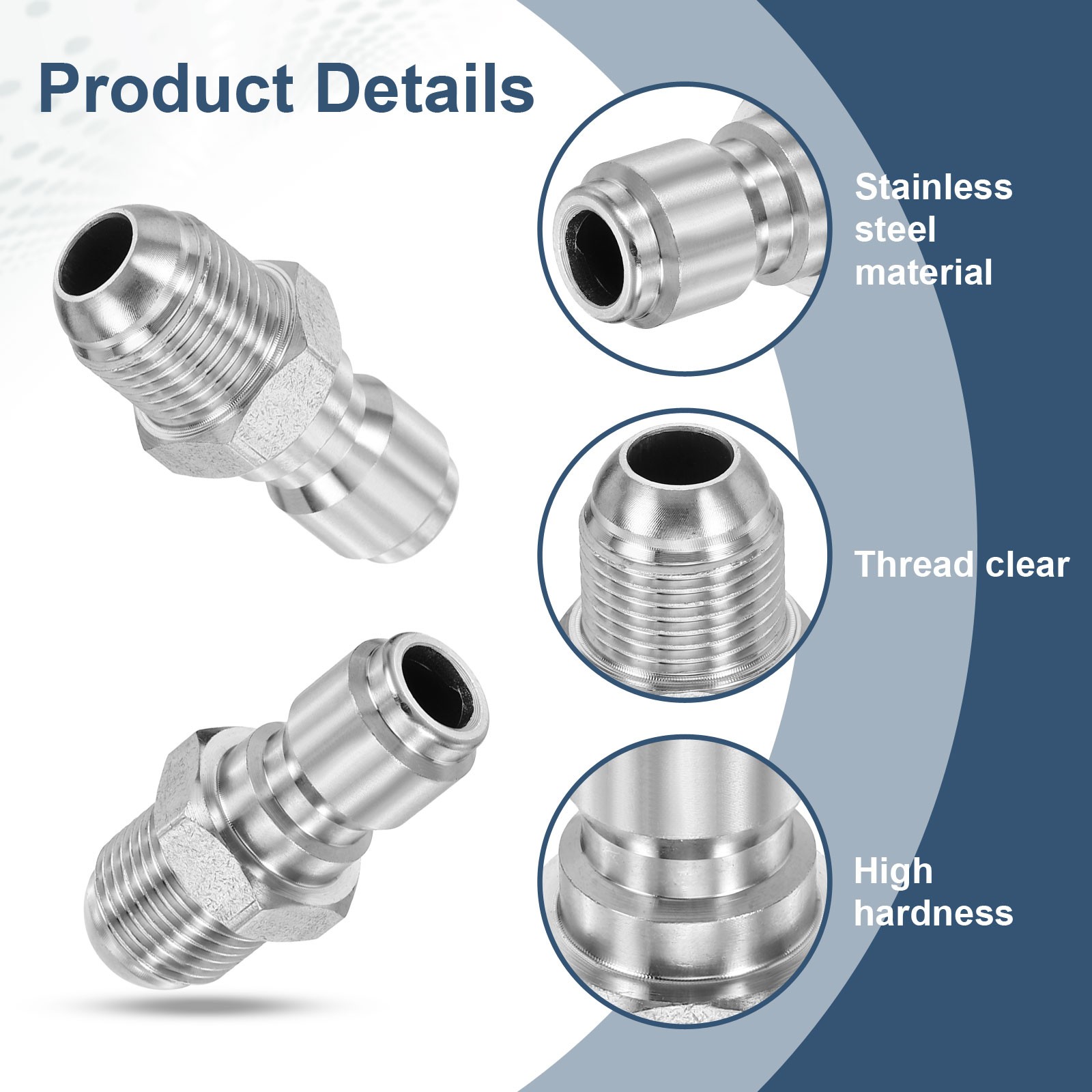 2Pcs Pressure Washer Adapter, 3/8″ Male Quick Plug to G3/8″ Male Fittings Convex