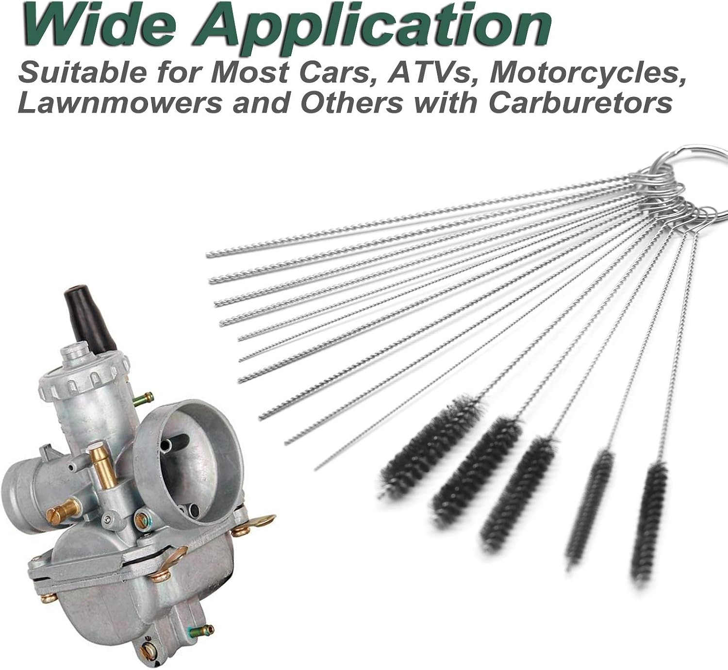 Carburetor Cleaner Tool Kit 10 Needles 5 Brushes