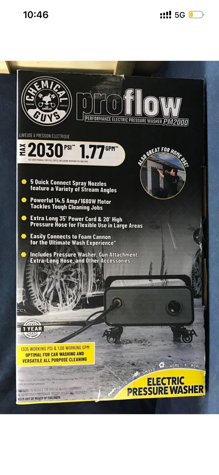 Chemical Guys ProFlow PM2000 2030 PSI 1.77 GPM Compact w/ Gun Hose EQP408