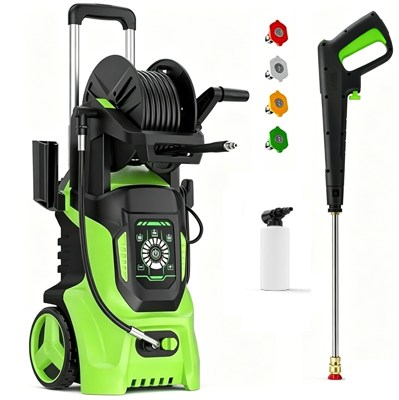 Electric Pressure Washer 4500PSI 3.2GPM with Adj-15-Level Touch Screen For car