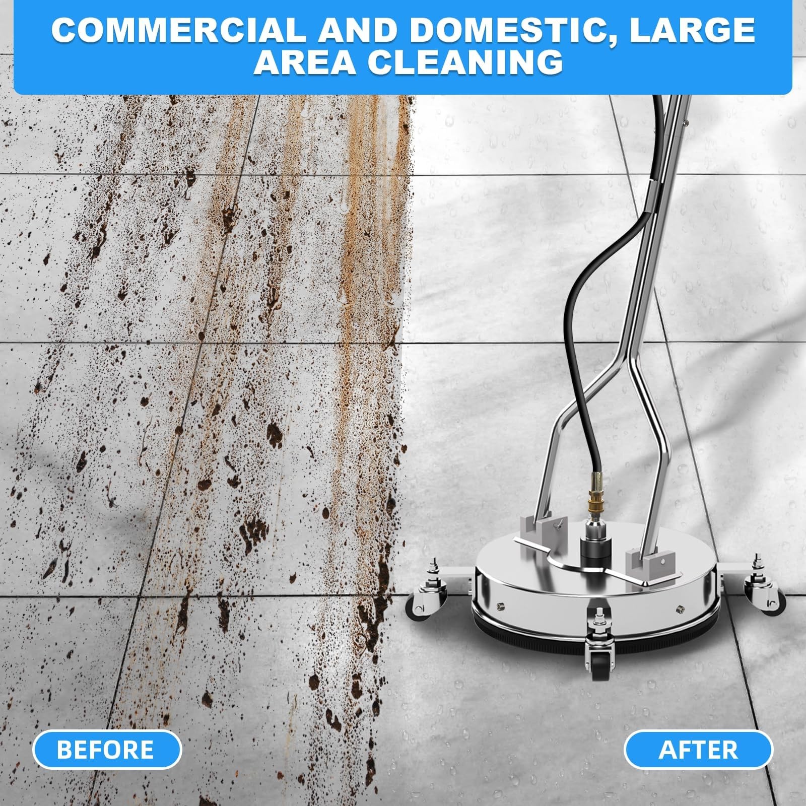 16″ Pressure Washer Surface Cleaner with 304 Industrial-Grade Stainless Steel…