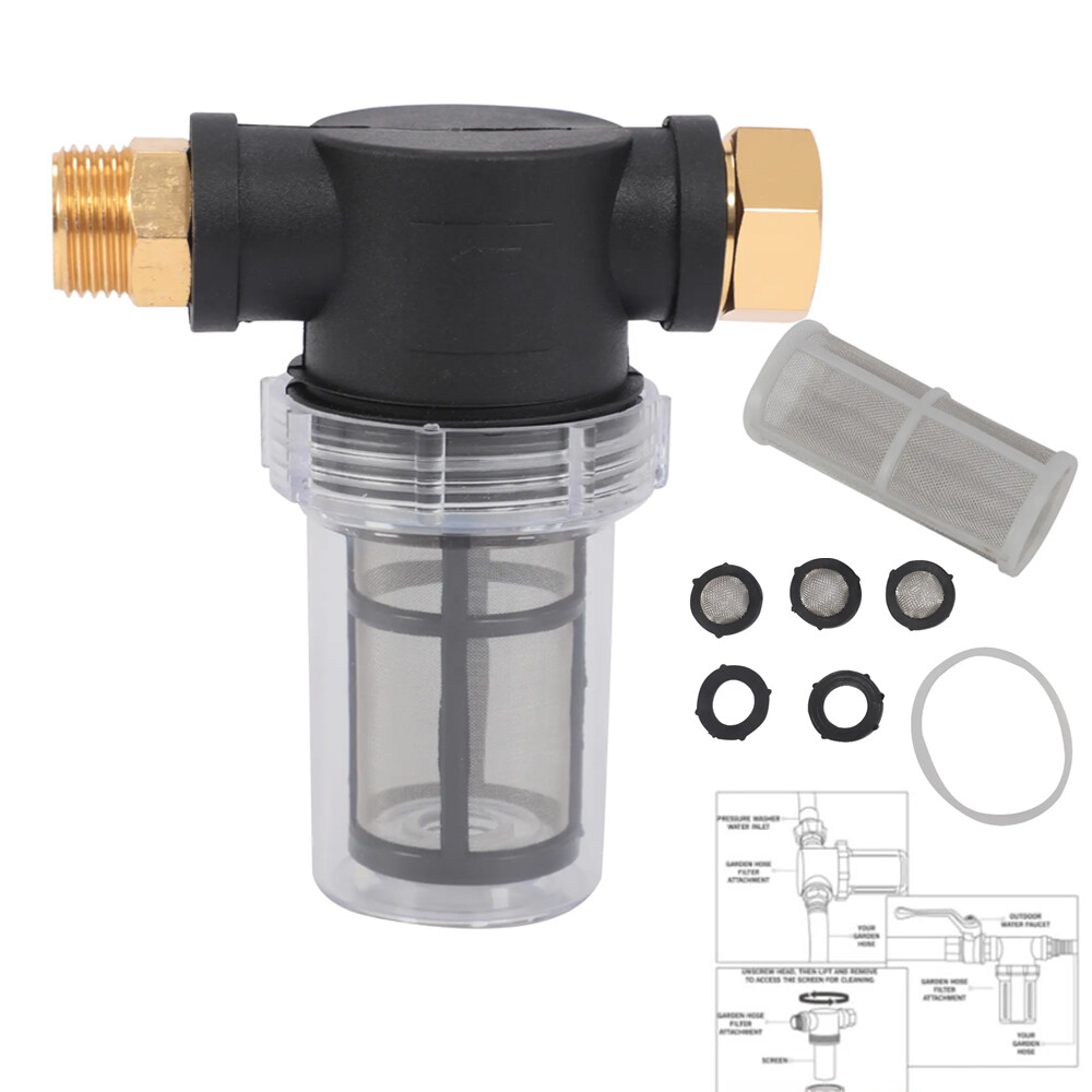 Garden Hose Inline Inlet Water Filter For Pressure Washer Washing Machine Tool