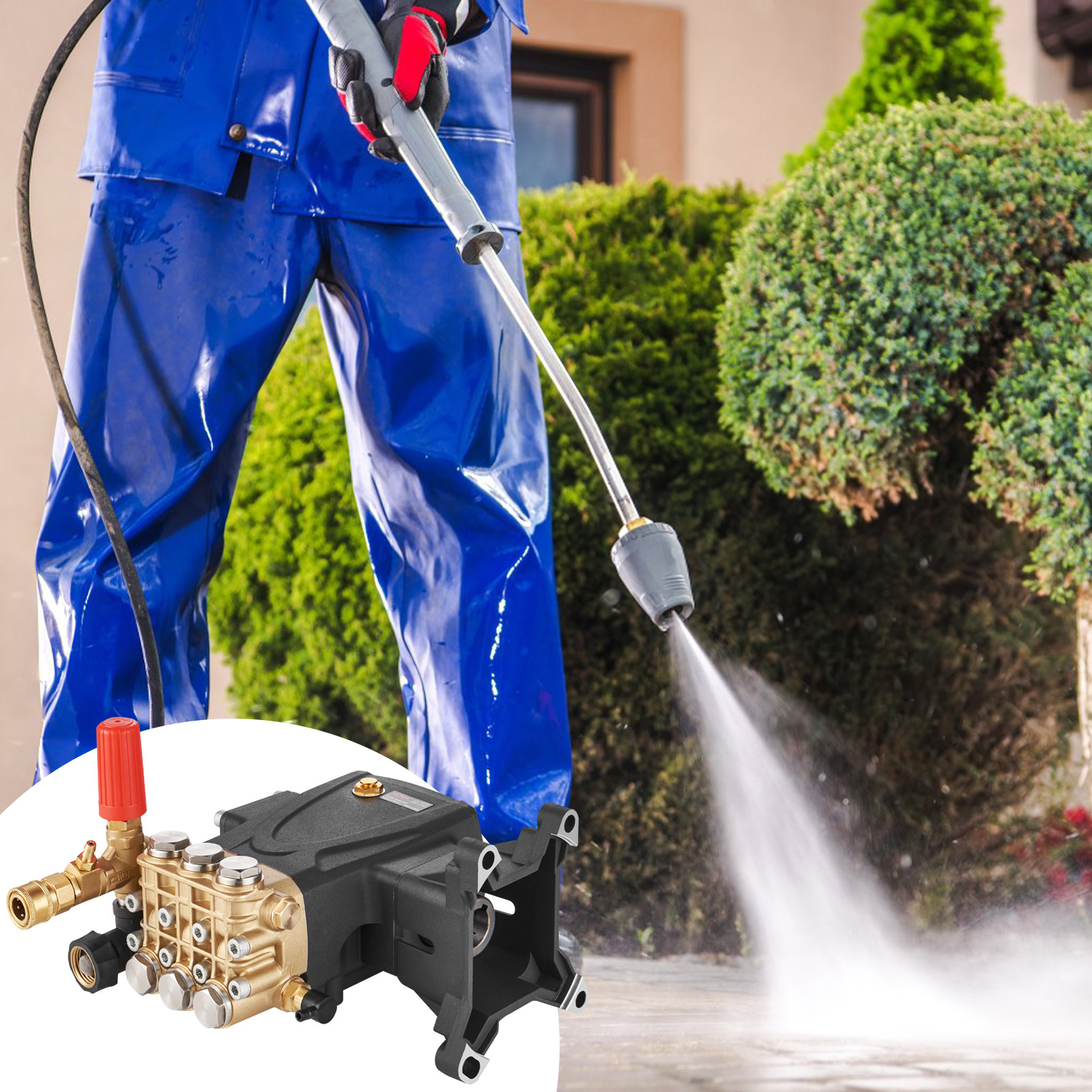 VEVOR Pressure Washer Pump Power Washer Pump 1″ Shaft Horizontal 4400 PSI 4 GPM